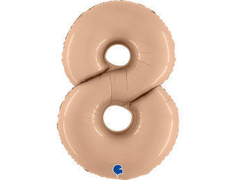 Cijfer Folieballon satin 8 nude (100 cm)