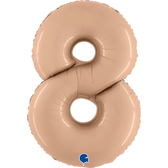 Cijfer Folieballon satin 8 nude (100 cm)
