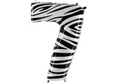Cijfer Folieballon zebra 7 (100 cm)