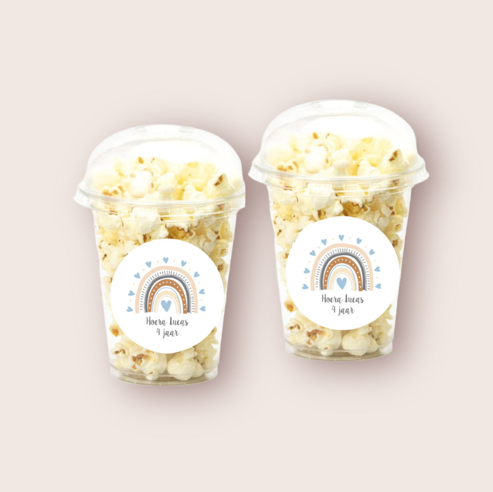 Feestbekers boho rainbow blue (5st)