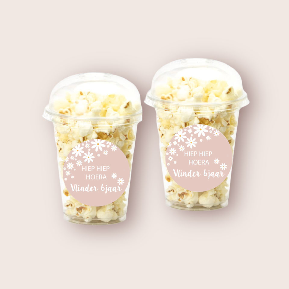 Schooltraktatie bekers groot Daisy Blush (5st)