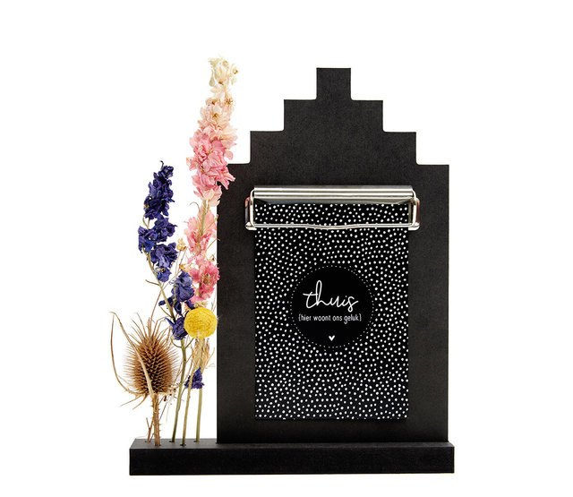 Klembord grachtenpandje zwart hout in staander