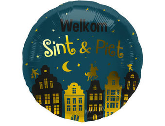 Folieballon 'Welkom Sint & Piet' (45cm)