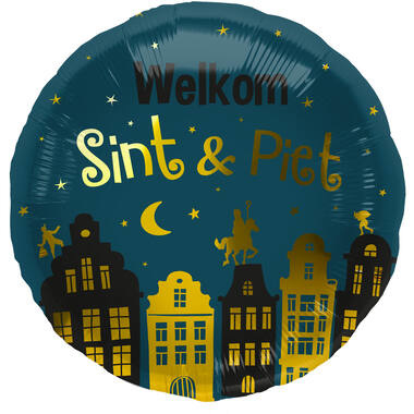 Folieballon 'Welkom Sint & Piet' (45cm)