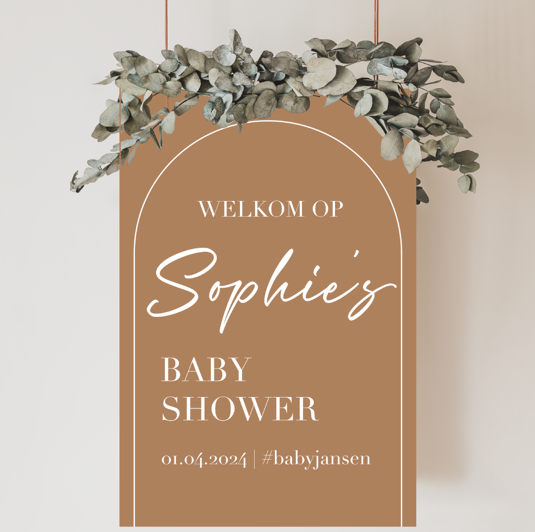 Welkomstbord Babyshower Teddy Bear – gepersonaliseerd met naam – cadeau