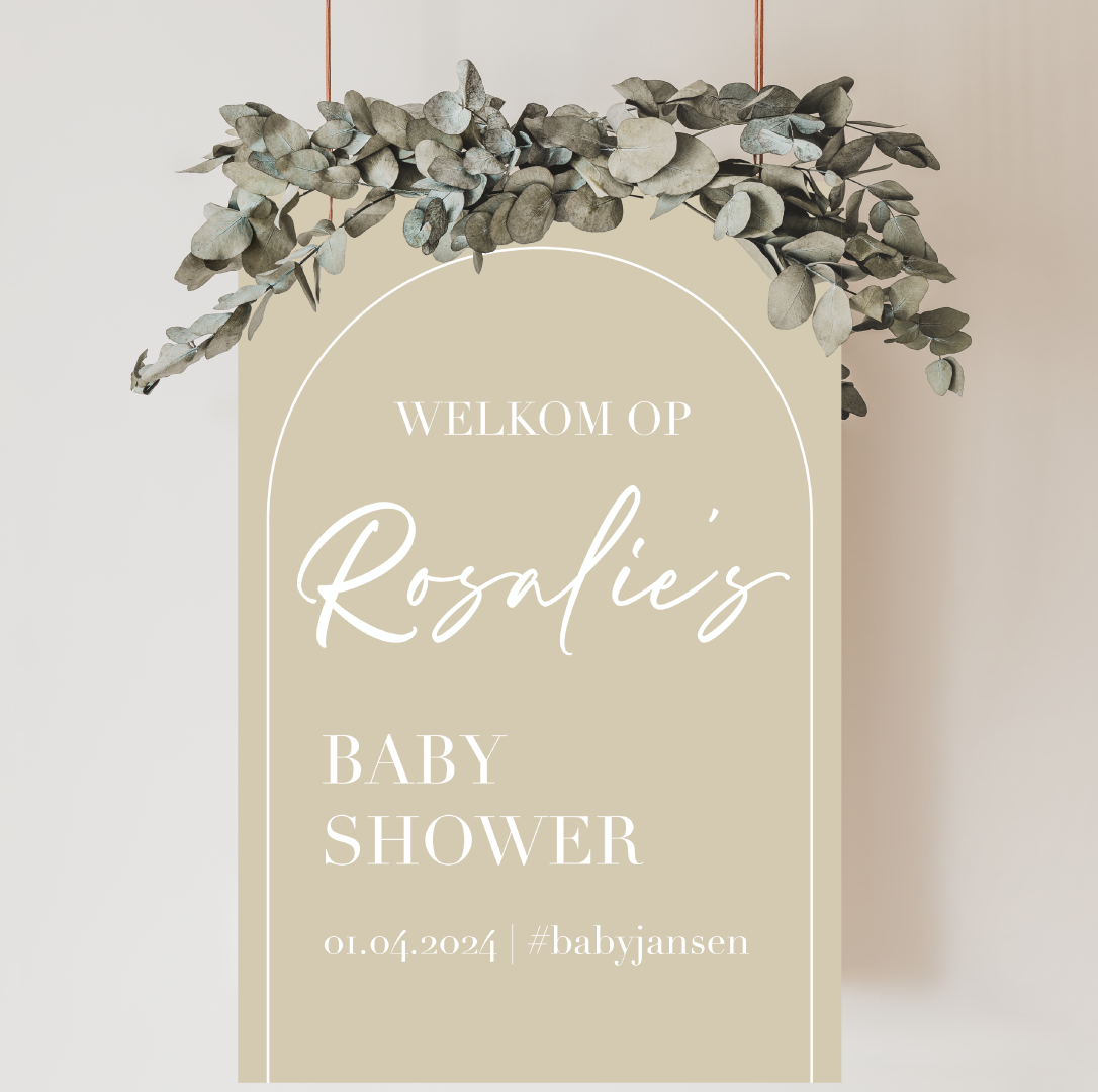 Welkomstbord Babyshower Hello Baby – gepersonaliseerd met naam – cadeau