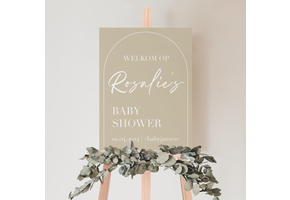Welkomstbord Babyshower Hello Baby – gepersonaliseerd met naam – cadeau