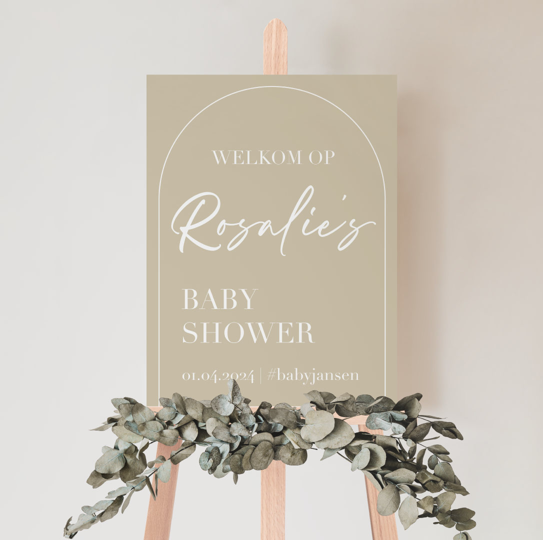 Welkomstbord Babyshower Hello Baby – gepersonaliseerd met naam – cadeau