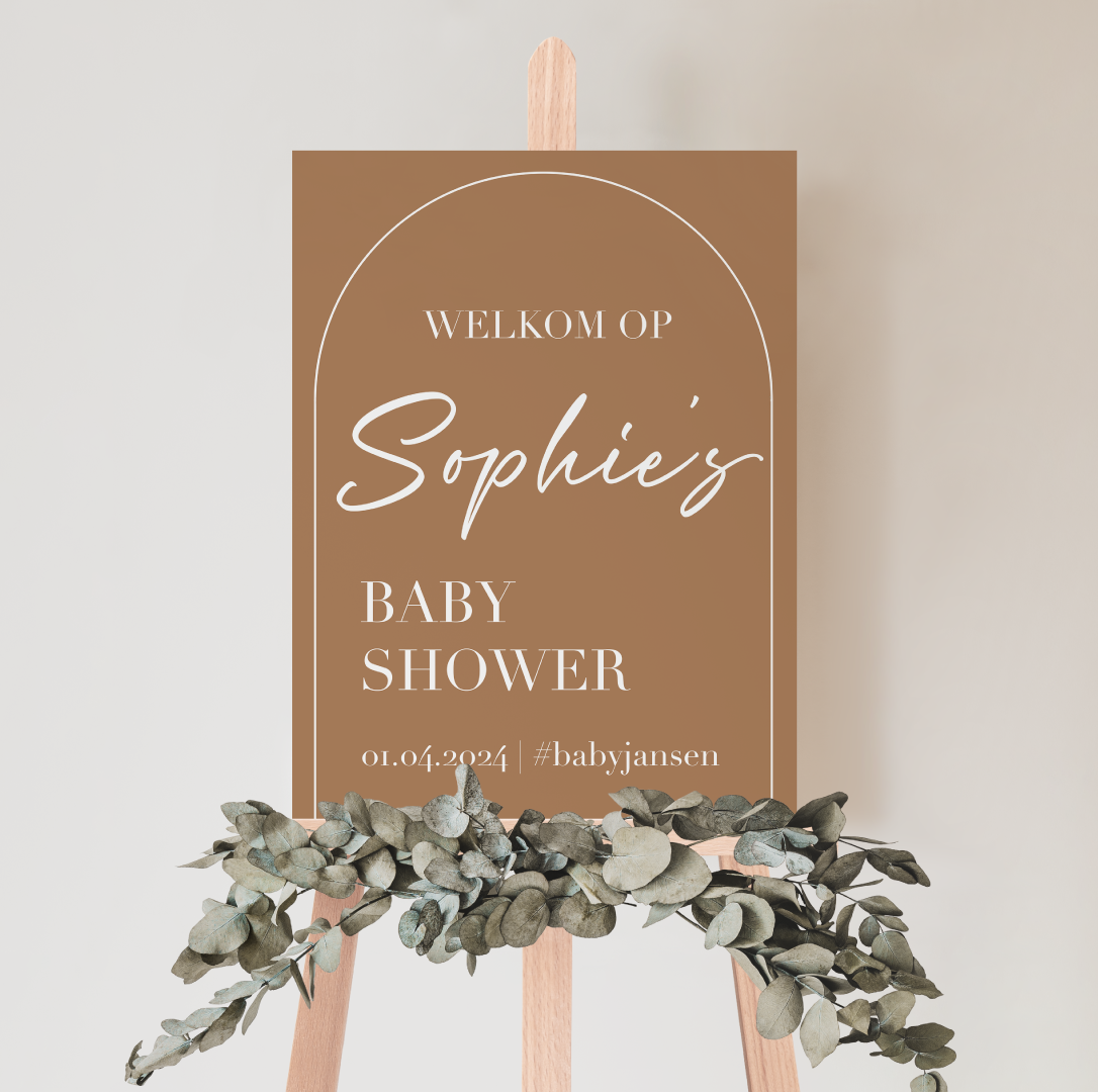 Welkomstbord Babyshower Teddy Bear – gepersonaliseerd met naam – cadeau