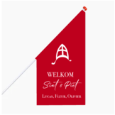 Sinterklaas kioskvlag met naam - Rood