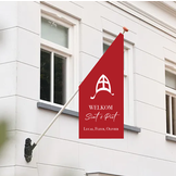 Sinterklaas kioskvlag met naam - Rood
