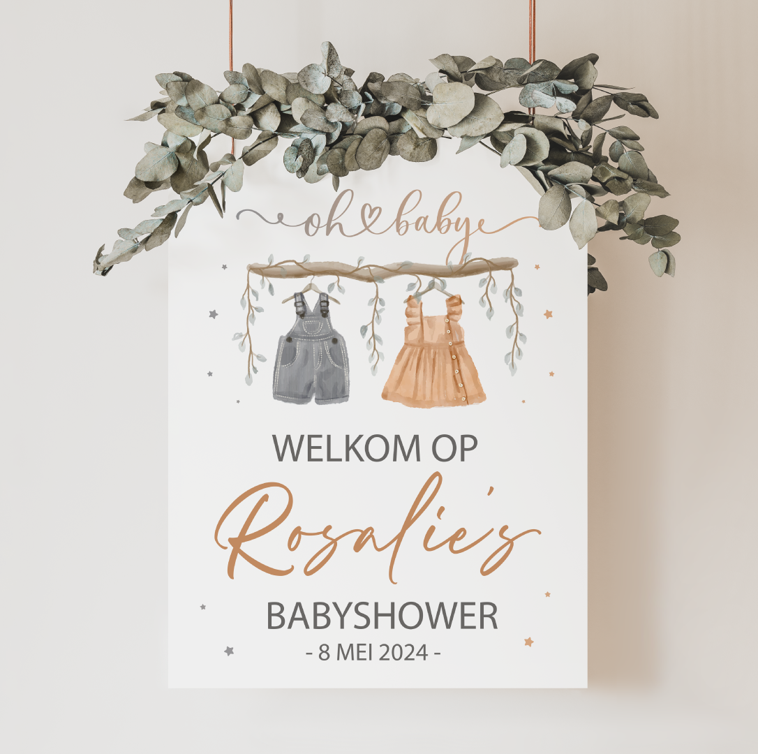 Babyshower welkomstbord Oh Baby