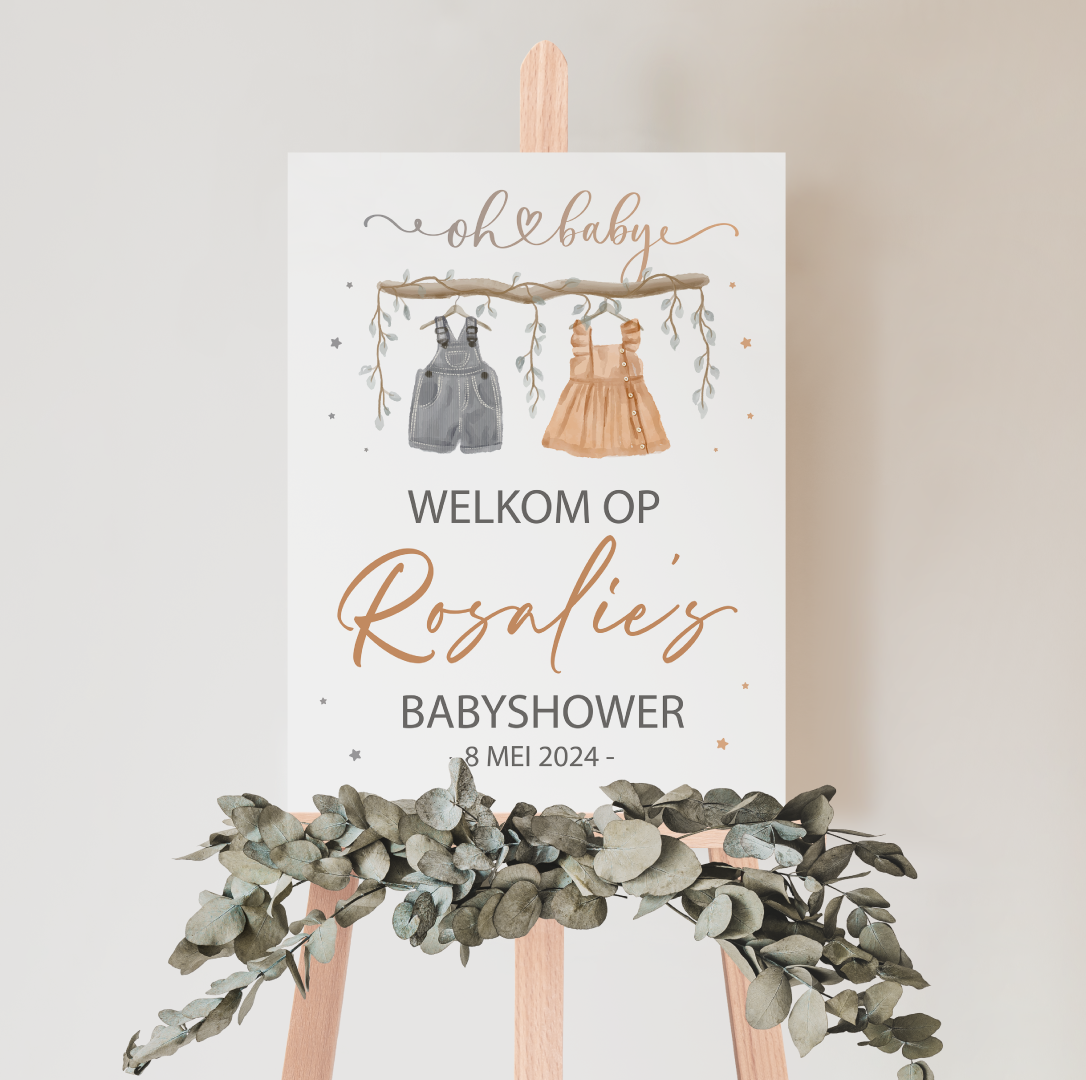 Babyshower welkomstbord Oh Baby