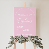 Welkomstbord Babyshower Baby Girl – gepersonaliseerd met naam – meisje