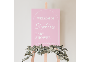Welkomstbord Babyshower Baby Girl – gepersonaliseerd met naam – meisje