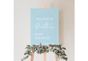Welkomstbord Babyshower Baby Boy – gepersonaliseerd met naam – jongen