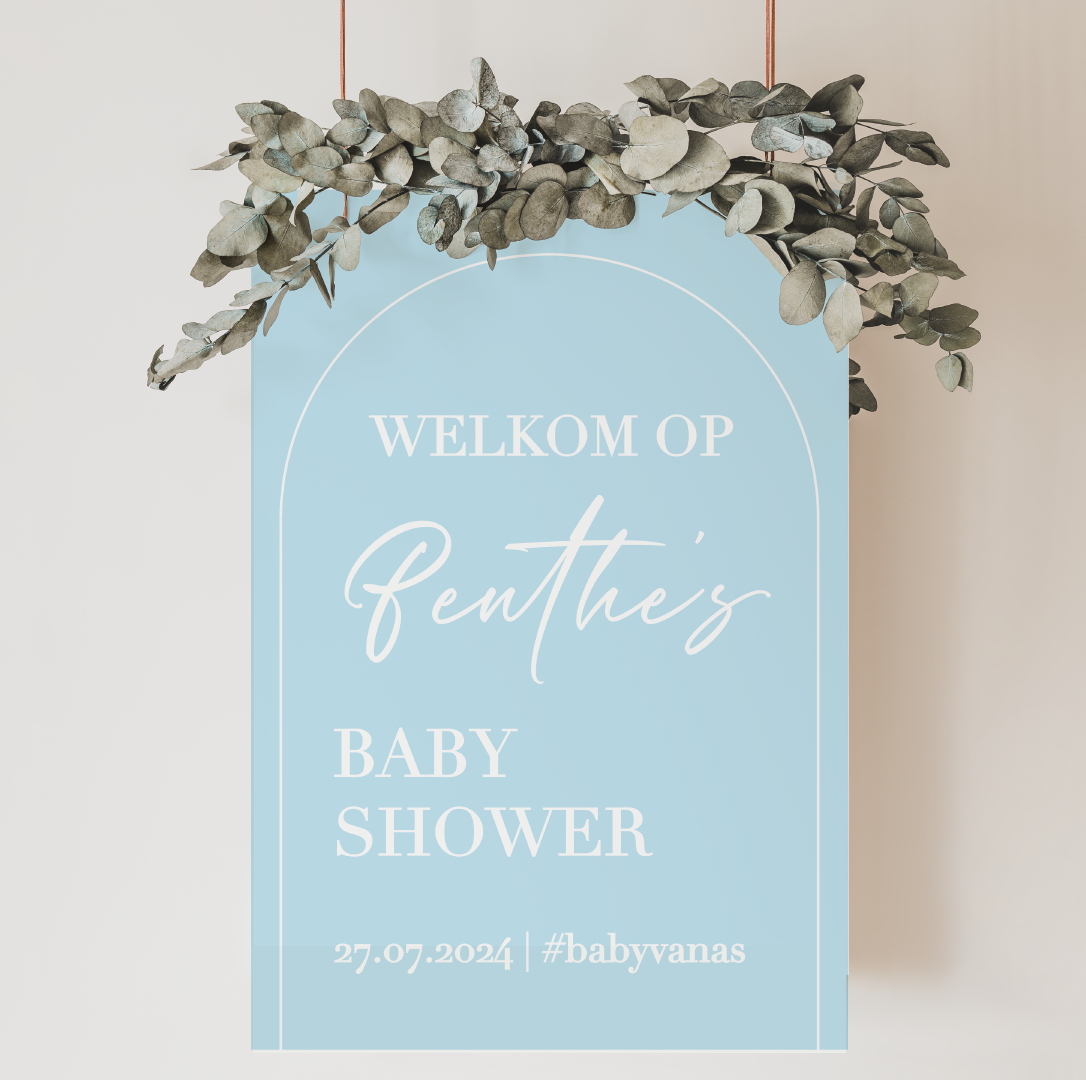 Welkomstbord Babyshower Baby Boy – gepersonaliseerd met naam – jongen