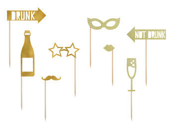 Photobooth Party props goudfolie (8st) Golden Grid