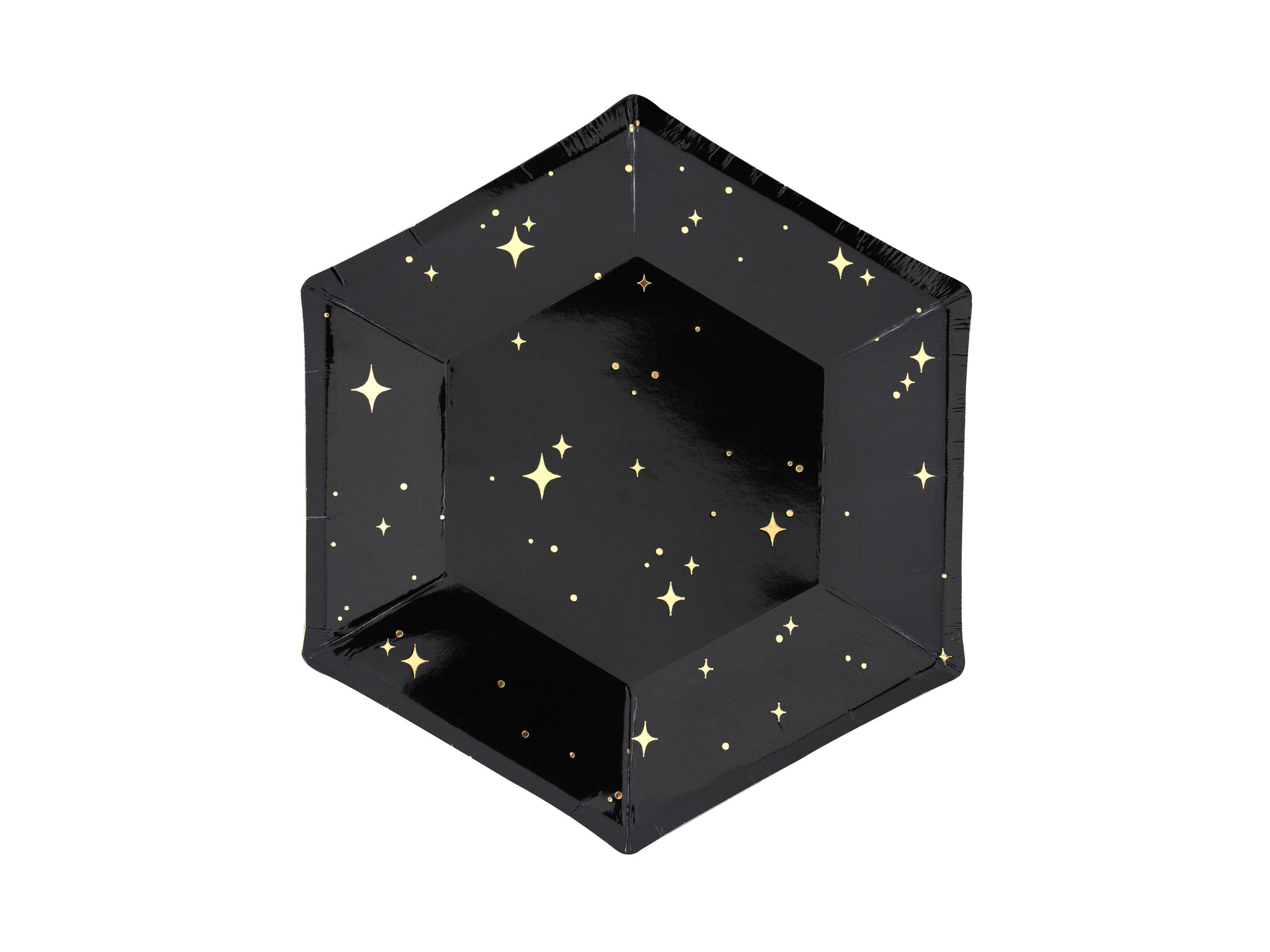 Gebaksbordjes stars (6st) Black & Gold