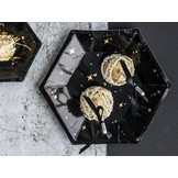 Gebaksbordjes stars (6st) Black & Gold