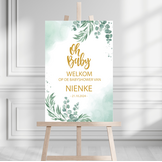 Welkomstbord Babyshower Oh Baby – gepersonaliseerd met naam – neutraal