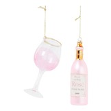 Kersthangers rosé en glas (2st) Sass & Belle