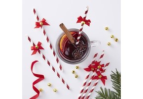 Papieren rietjes met strik en belletje (10st) Ginger Ray