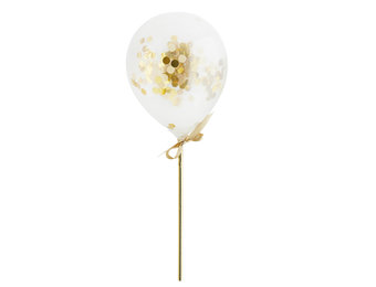 Confetti ballonnen mini goud (5st) Hootyballoo