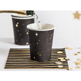 Bekertjes Stars (6st) Black & Gold