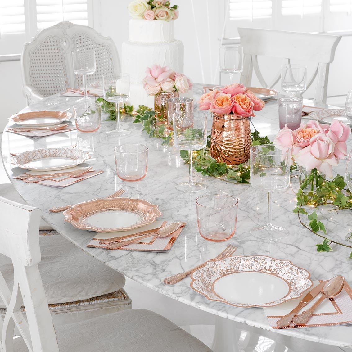 Servetten Party Porcelain roségoud (16st) Talking Tables