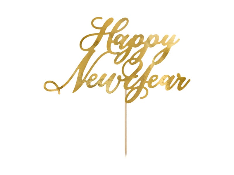 Taarttopper Happy New Year Black & Gold