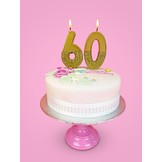 We heart birthday kaarsje 6 goud Talking Tables