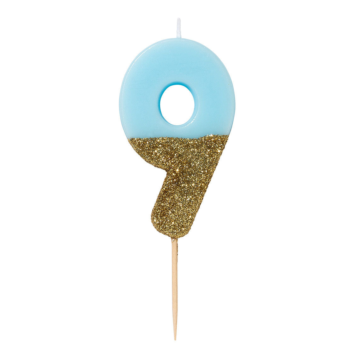 We heart birthday kaarsje 9 blauw Talking Tables