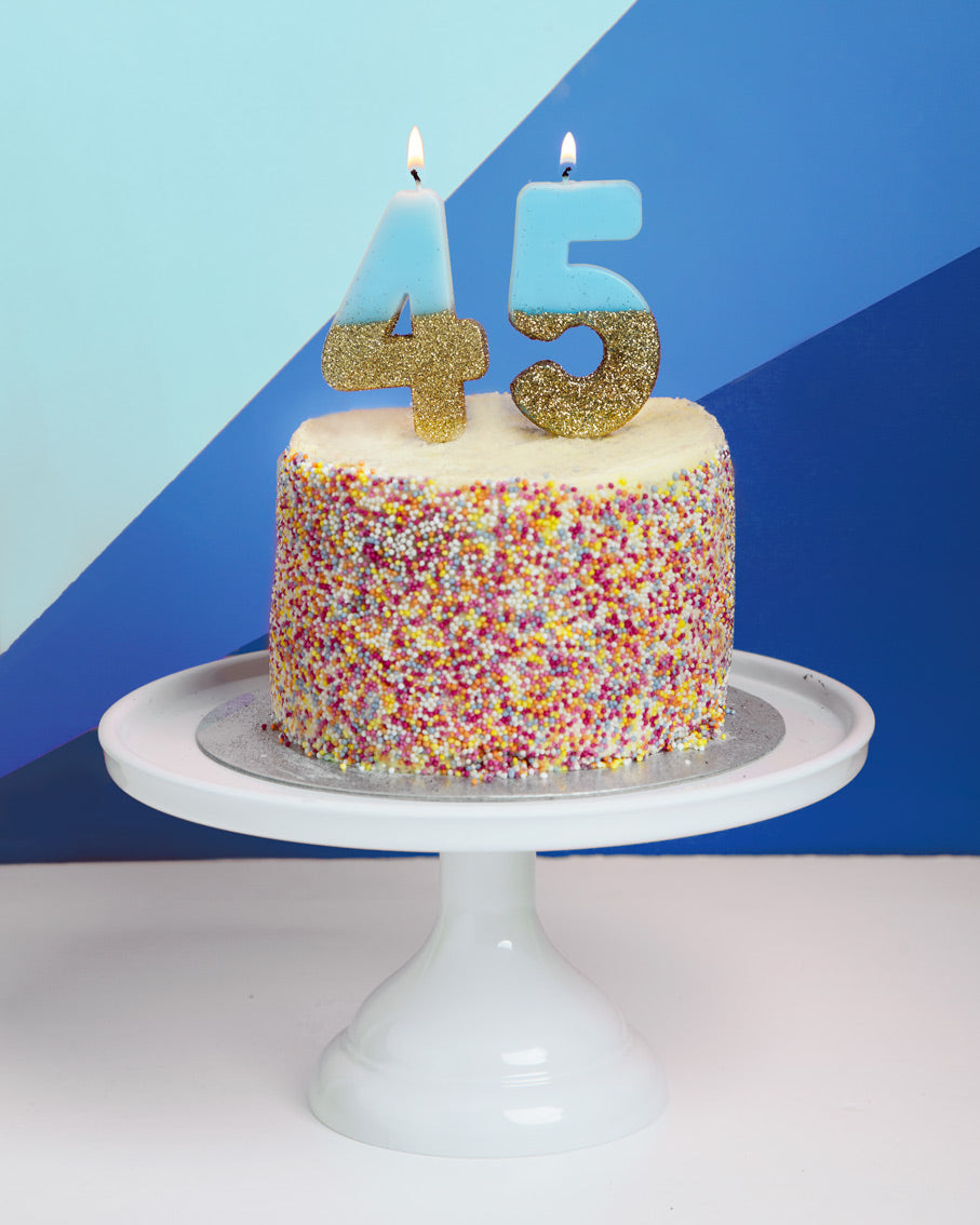 We heart birthday kaarsje 9 blauw Talking Tables