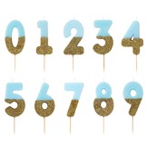 We heart birthday kaarsje 8 blauw Talking Tables