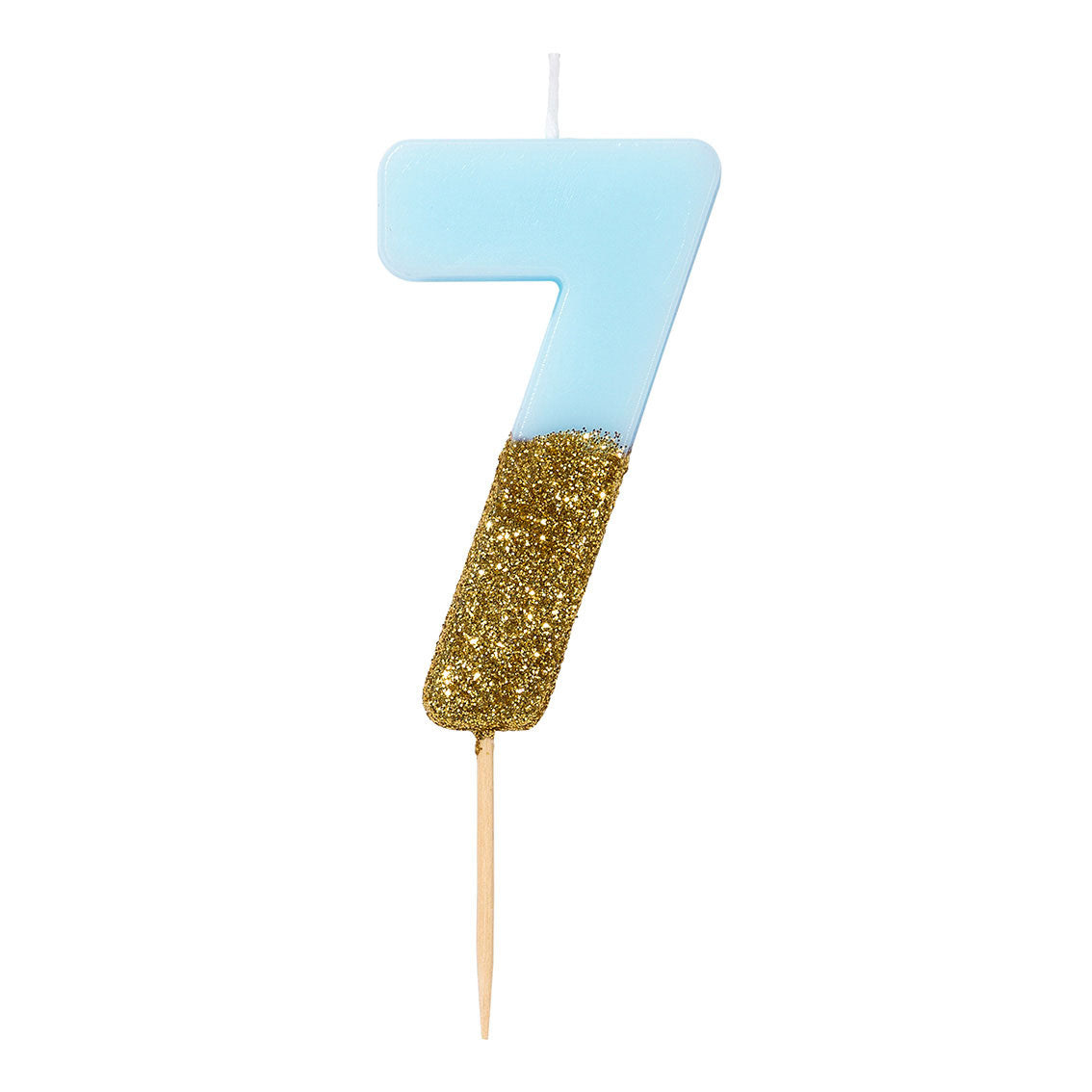 We heart birthday kaarsje 7 blauw Talking Tables