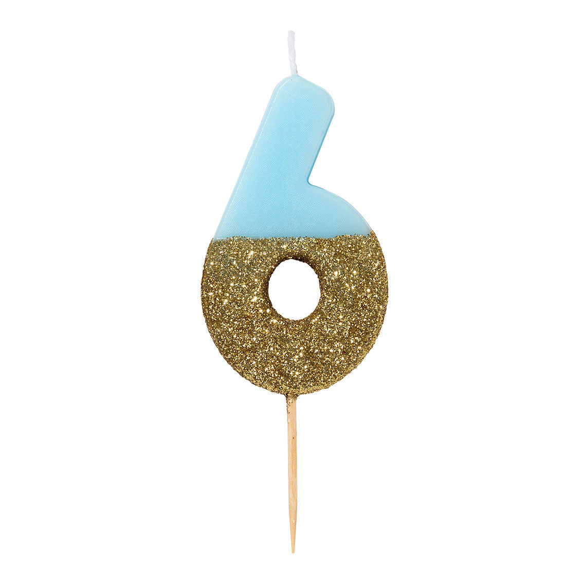 We heart birthday kaarsje 6 blauw Talking Tables