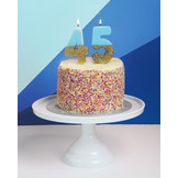 We heart birthday kaarsje 5 blauw Talking Tables