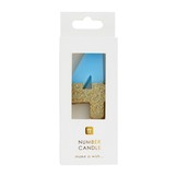 We heart birthday kaarsje 4 blauw Talking Tables