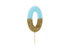 We heart birthday kaarsje 0 blauw Talking Tables