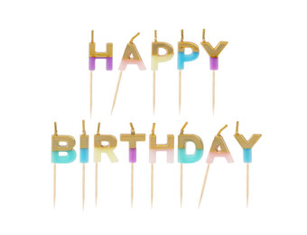 Taartkaarsjes Happy Birthday pastel Talking Tables