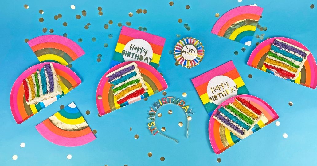 Servetten regenboog (16st) Birthday Brights Talking Tables