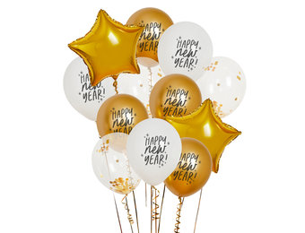 Ballonnen Happy New Year mix (12st) Hooyballoo