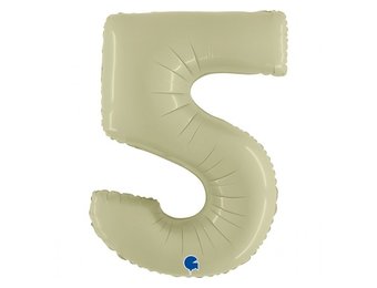 Cijfer Folieballon satin 5 olive (100 cm)