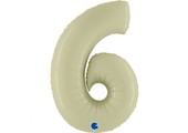 Cijfer Folieballon satin 6 olive (100 cm)