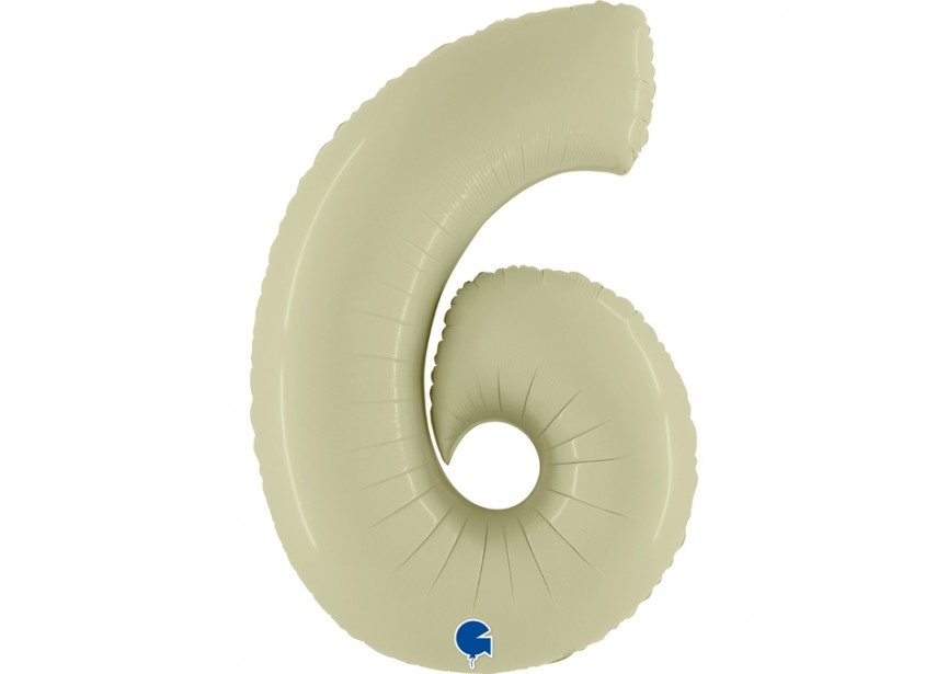 Cijfer Folieballon satin 6 olive (100 cm)
