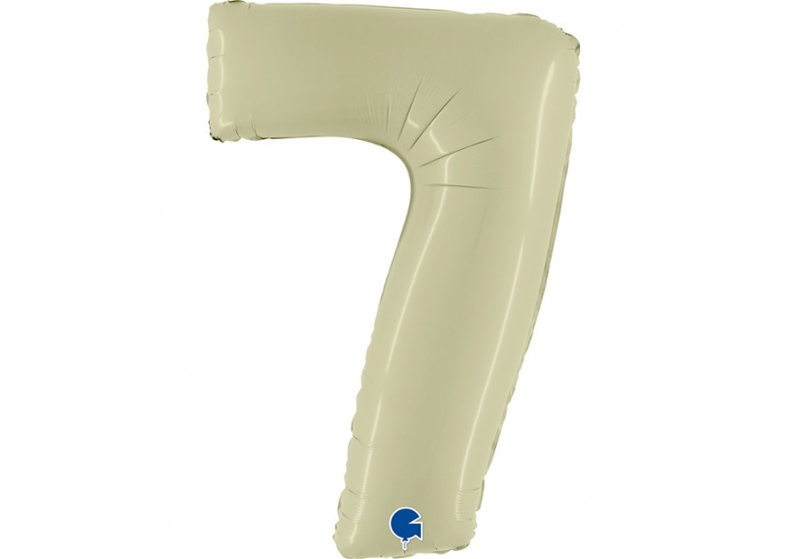 Cijfer Folieballon satin 7 olive (100 cm)