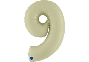 Cijfer Folieballon satin 9 olive (100 cm)