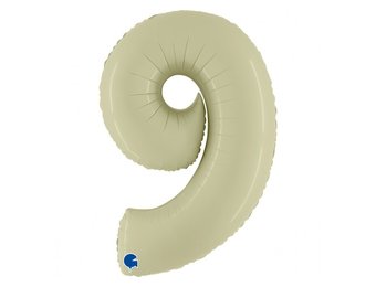 Cijfer Folieballon satin 9 olive (100 cm)
