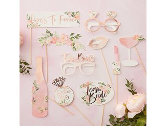 Photobooth props (10st) Floral Hen Party Ginger Ray